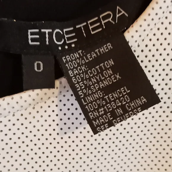 Etcetera Genuine Leather Polyester Top - Picture 6 of 12